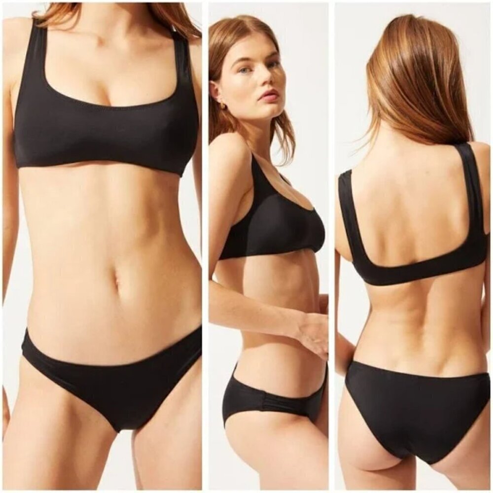New Solid & Striped The Elle Black Swim Bikini Top NWT XL